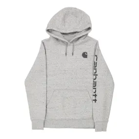 Carhartt Spellout Hoodie - Small Grey Cotton Blend