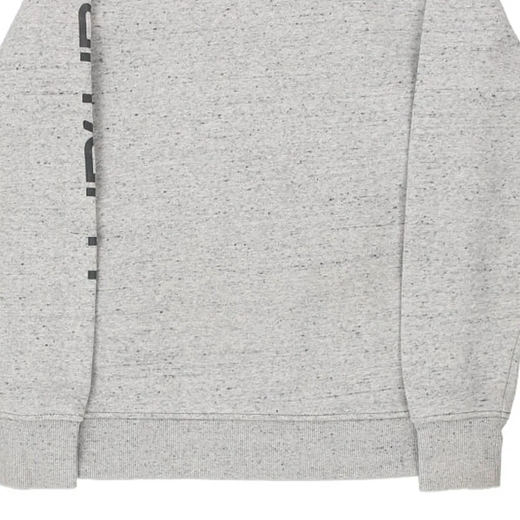 Carhartt Spellout Hoodie - Small Grey Cotton Blend