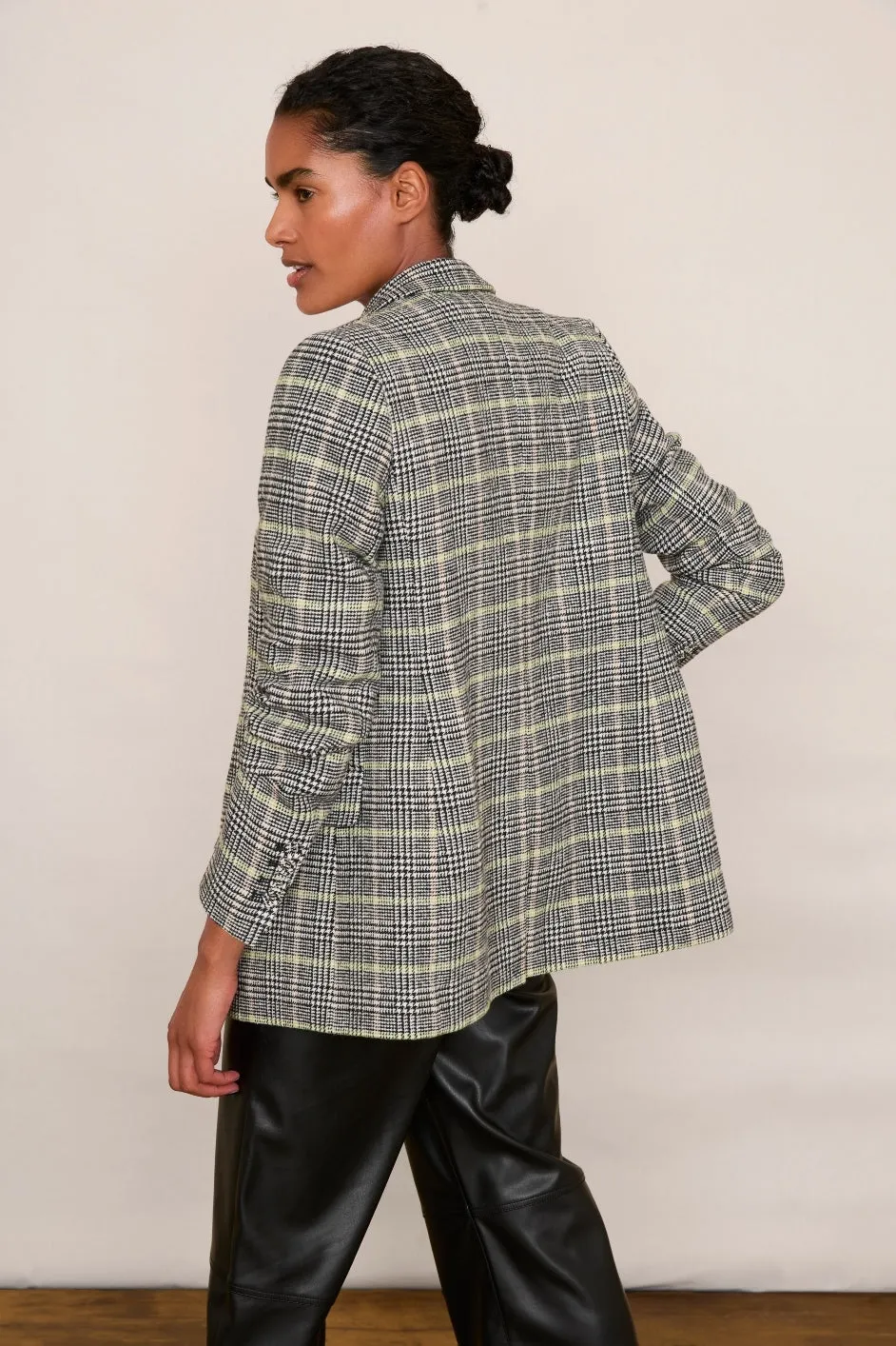 Carmen Check Blazer - Grey