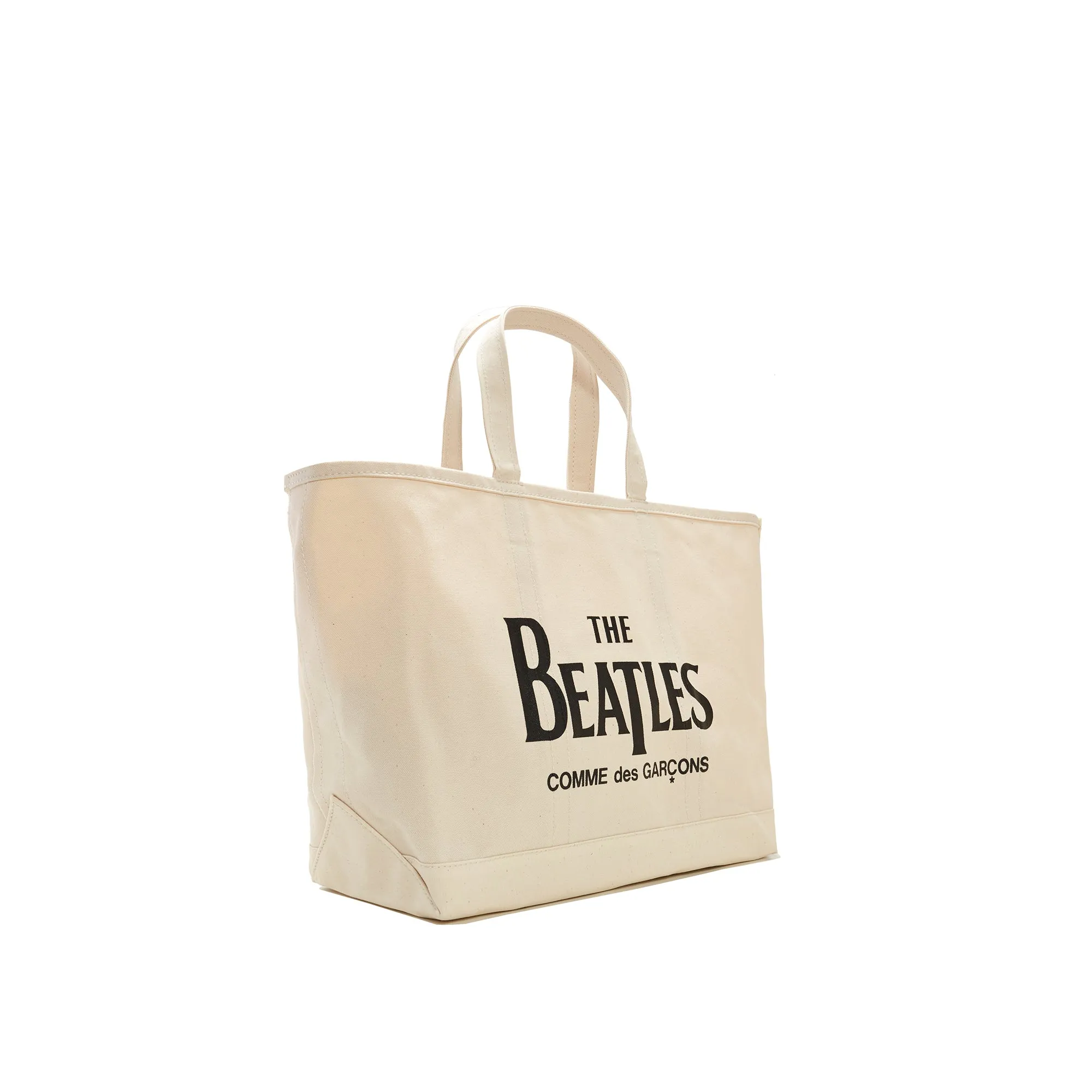 CDG Beatles Canvas Small Tote Bag  Natural