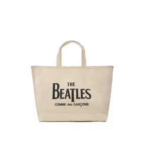 CDG Beatles Canvas Small Tote Bag  Natural