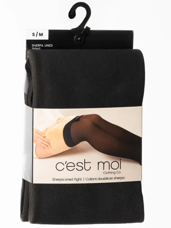 C'EST MOI Sherpa Lined Tights - Warm and Cozy Leggings for Winter.