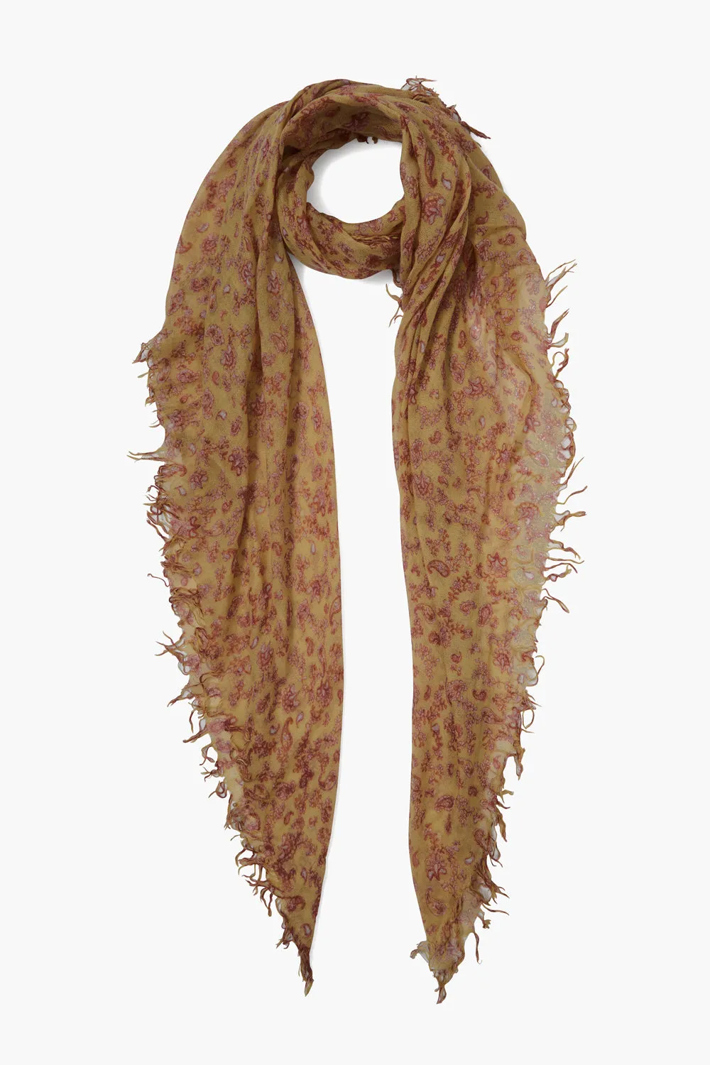 Chai Tea Paisley Cashmere Silk Scarf