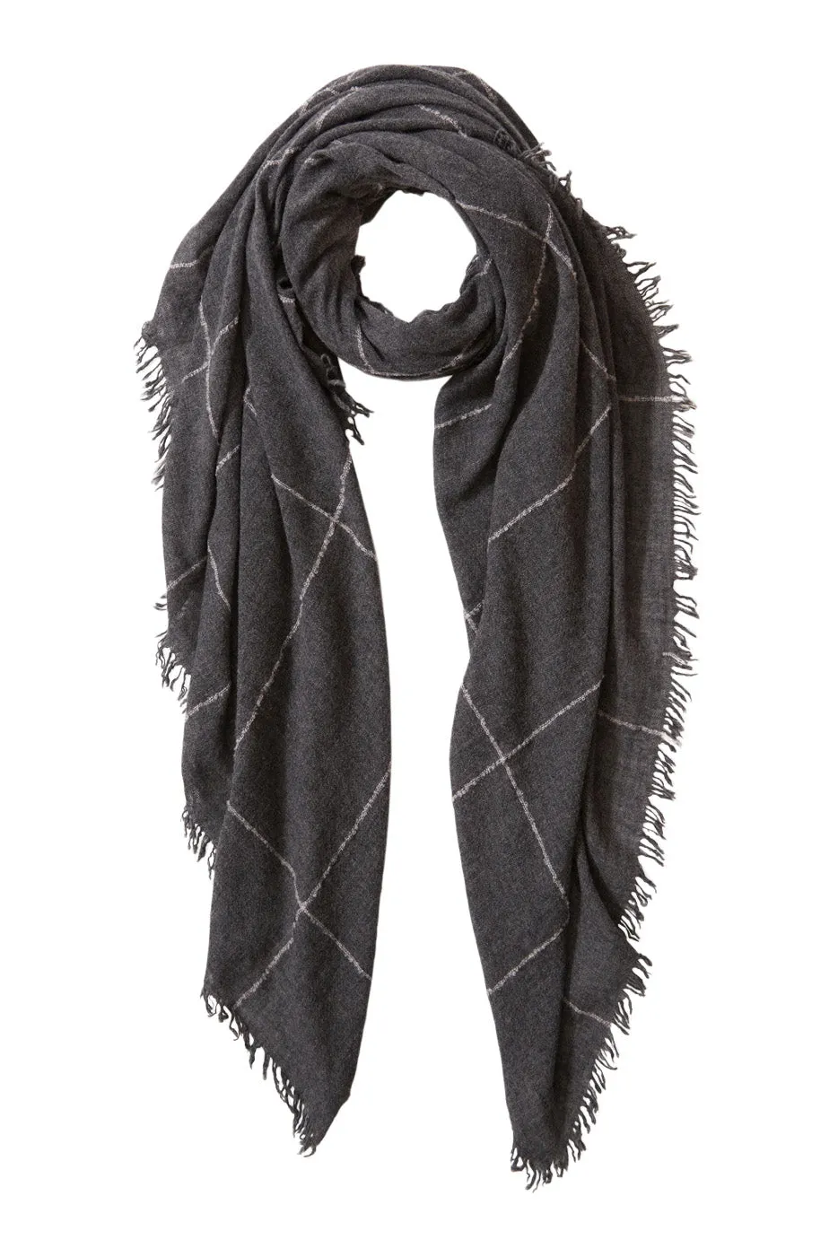 Chan Luu Windowpane Scarf | Shop Now