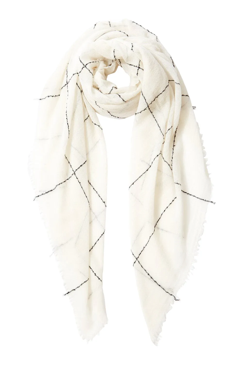 Chan Luu Windowpane Scarf | Shop Now