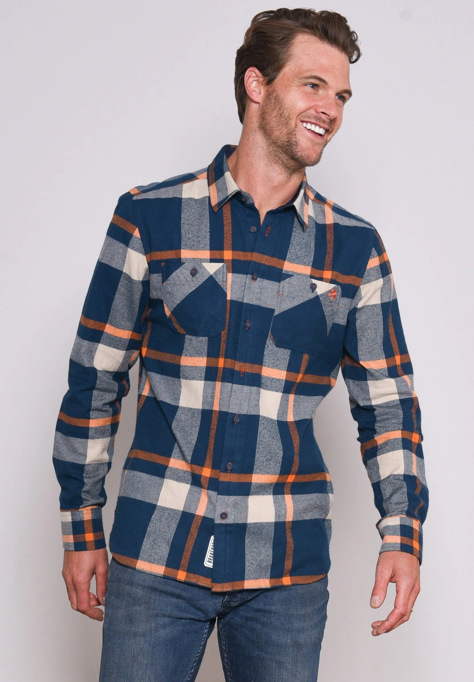 Checkered Orange Flannel Shirt