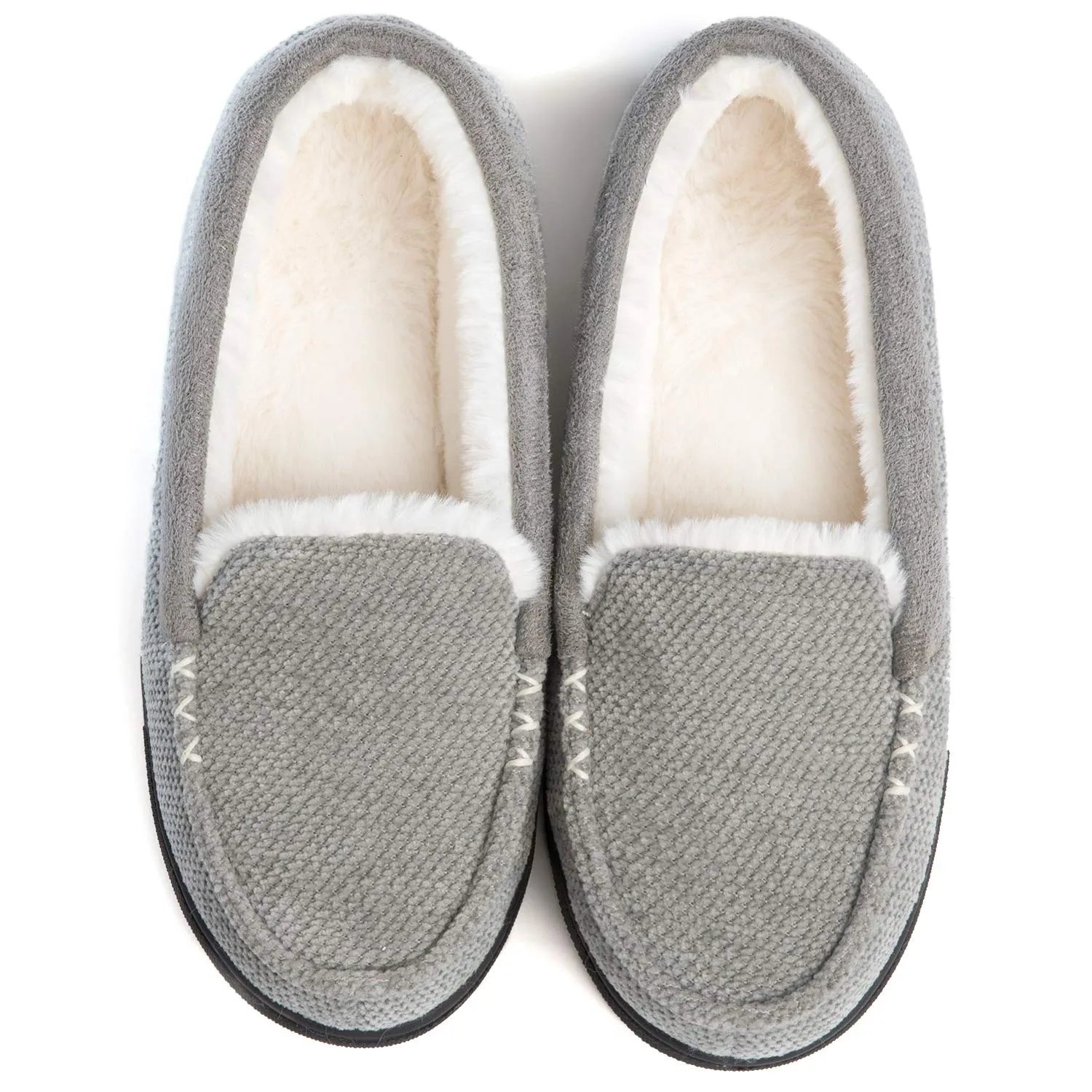 Chenille Faux Fur Lined Moc Slipper - Women's