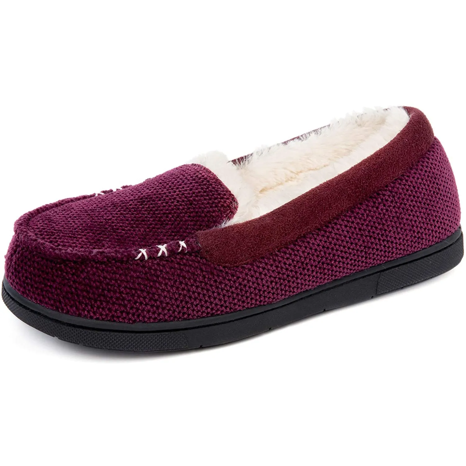 Chenille Faux Fur Lined Moc Slipper - Women's