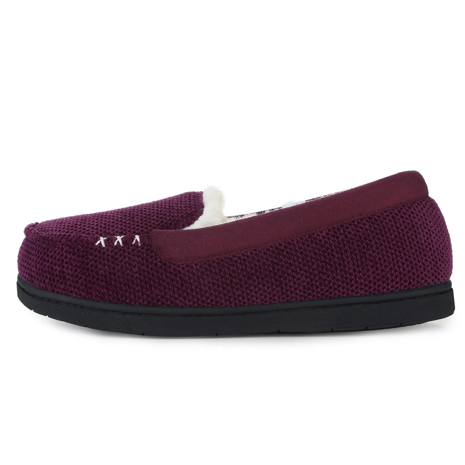 Chenille Faux Fur Lined Moc Slipper - Women's