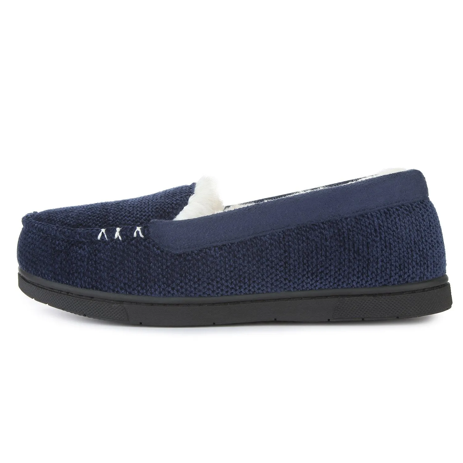 Chenille Faux Fur Lined Moc Slipper - Women's