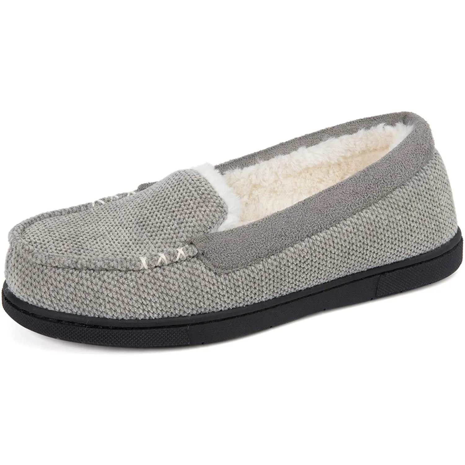 Chenille Faux Fur Lined Moc Slipper - Women's