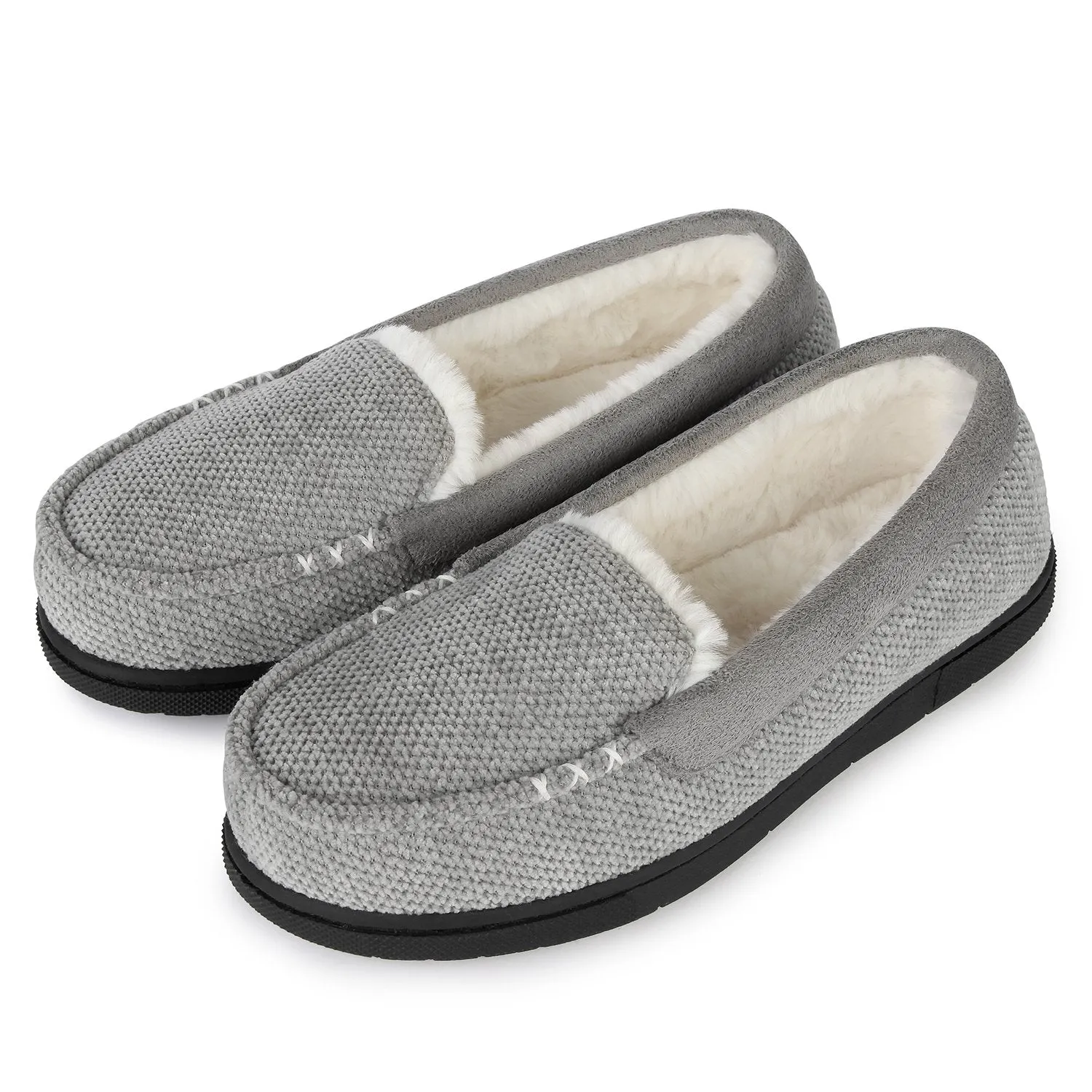 Chenille Faux Fur Lined Moc Slipper - Women's