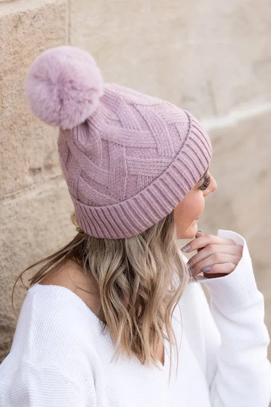 Chunky Fur Pom Beanie