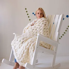 Chunky Knit Blanket - Vanilla