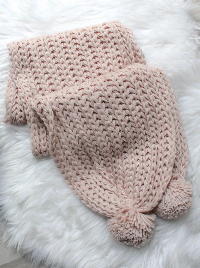 Chunky Pom Scarf