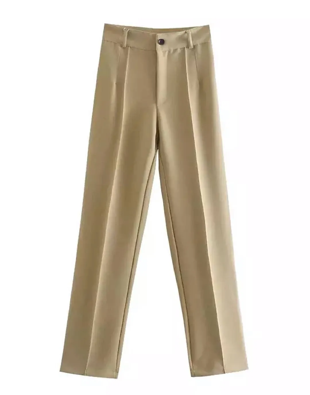 Classic Straight Leg High Waisted Trousers