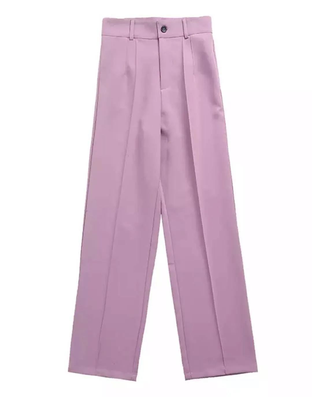 Classic Straight Leg High Waisted Trousers