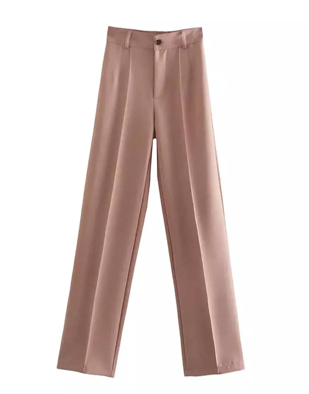 Classic Straight Leg High Waisted Trousers