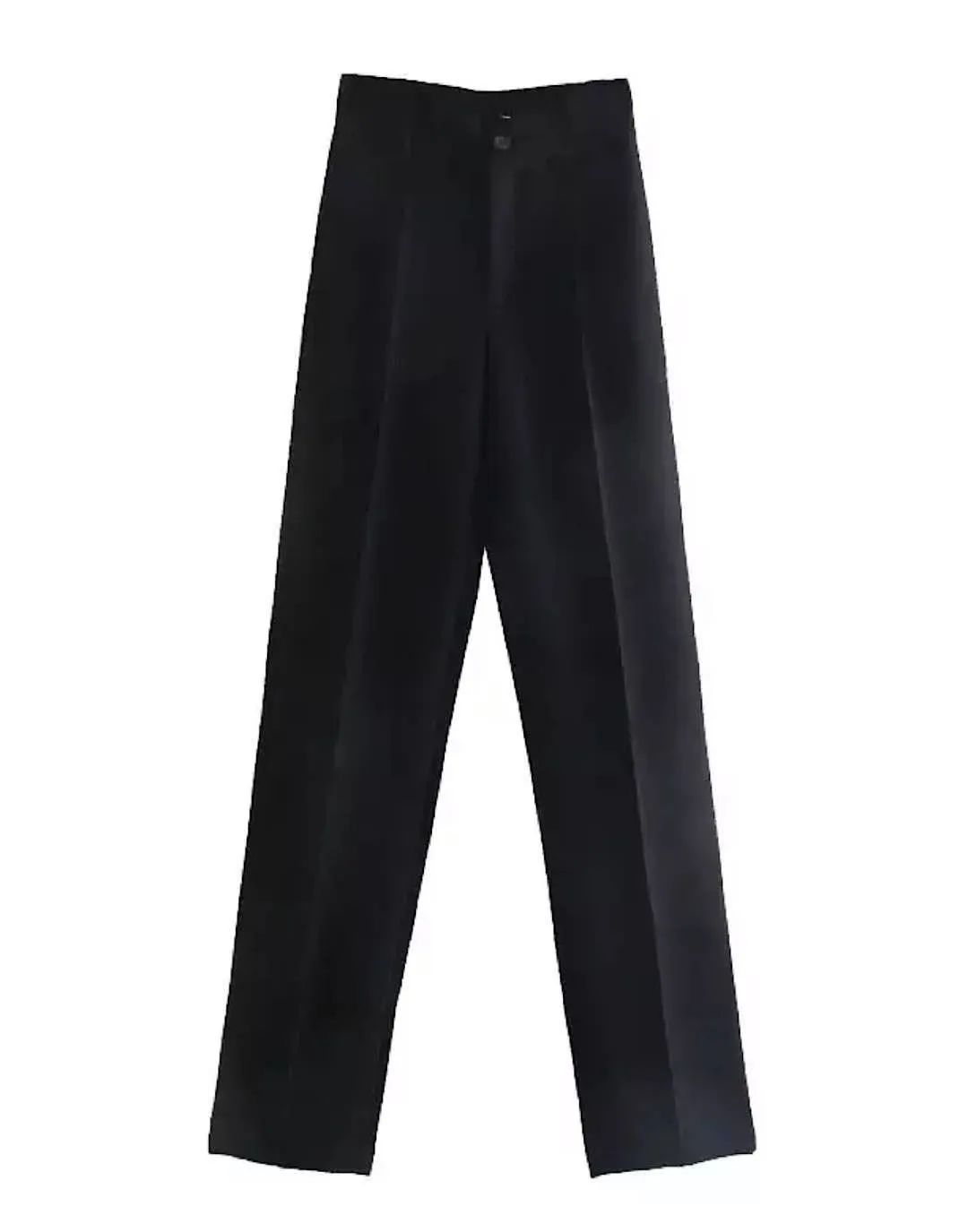 Classic Straight Leg High Waisted Trousers