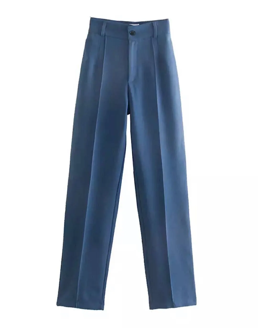 Classic Straight Leg High Waisted Trousers