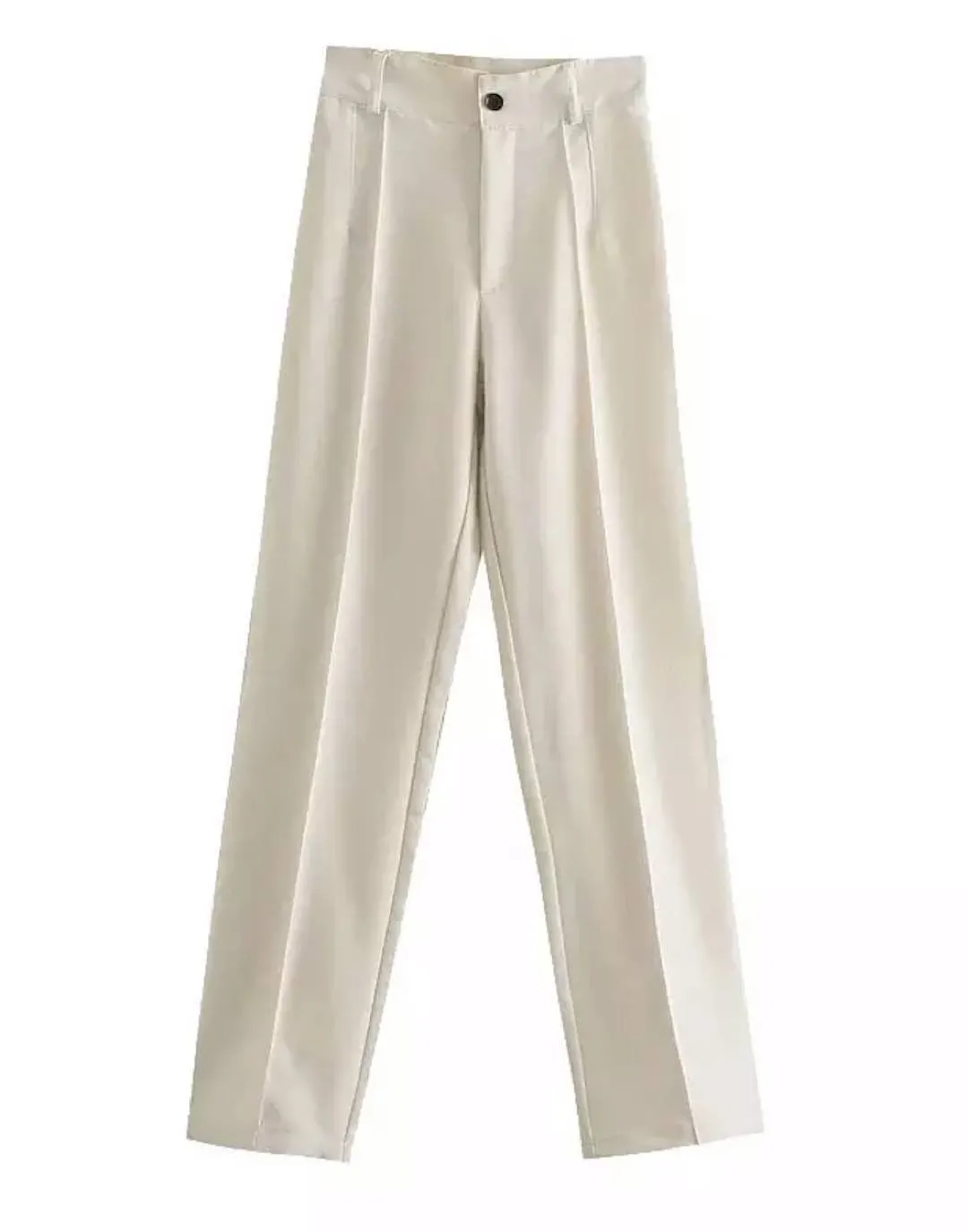 Classic Straight Leg High Waisted Trousers