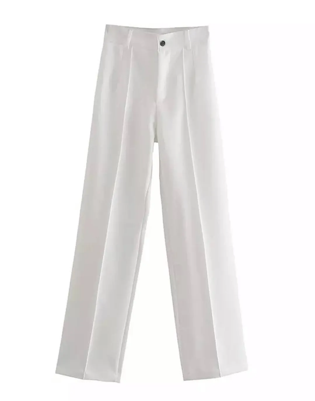 Classic Straight Leg High Waisted Trousers