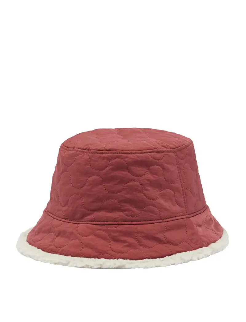 Columbia Winter Pass Reversible Sherpa Quilted Bucket Hat - Beetroot / Dark Stone