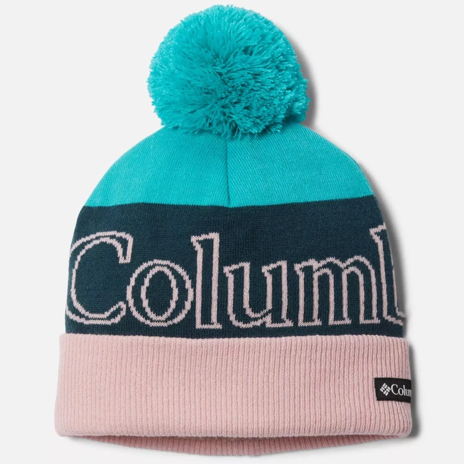 Columbia Youth Beanie - Bright Aqua/Night Wave/Pink Polar Powder