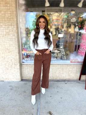 Corduroy Brown Wide Leg Pants