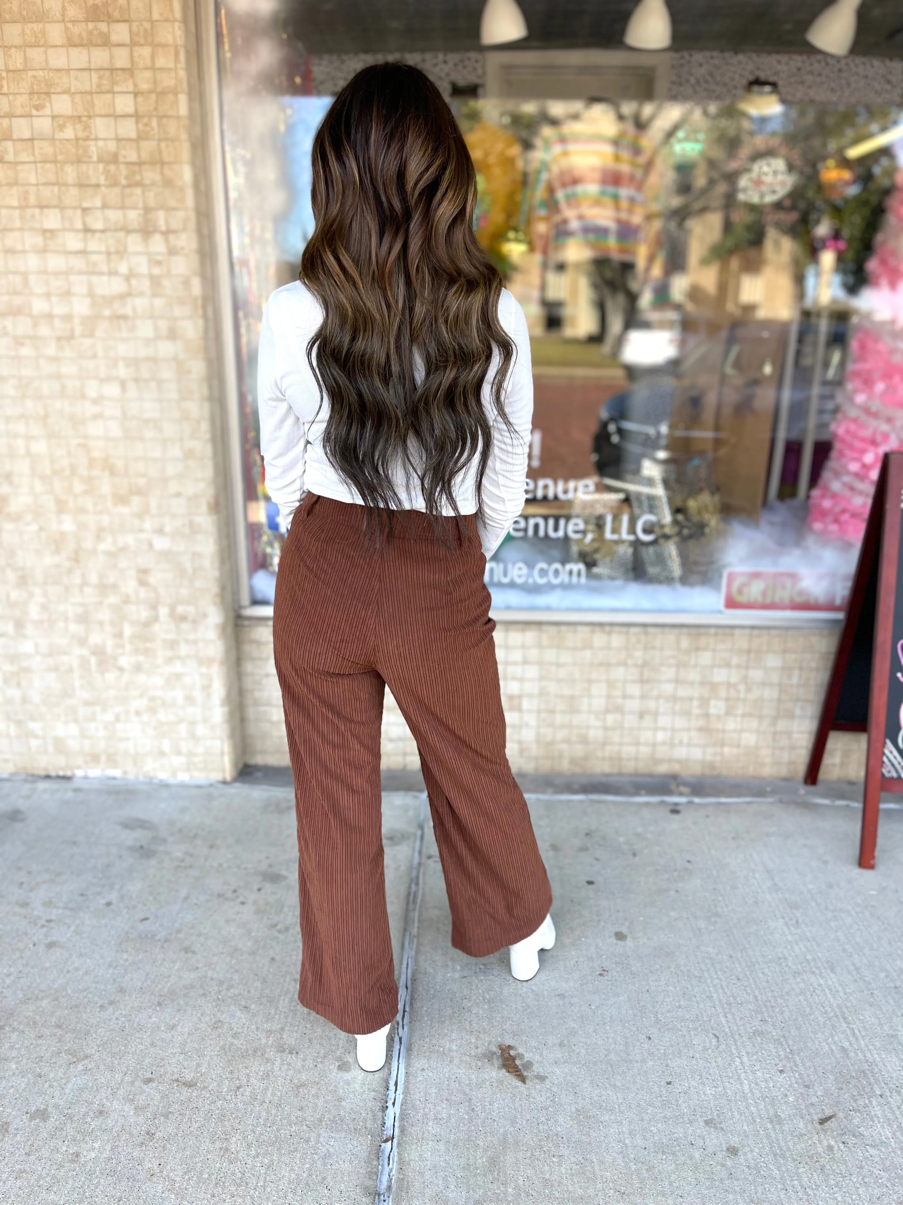 Corduroy Brown Wide Leg Pants