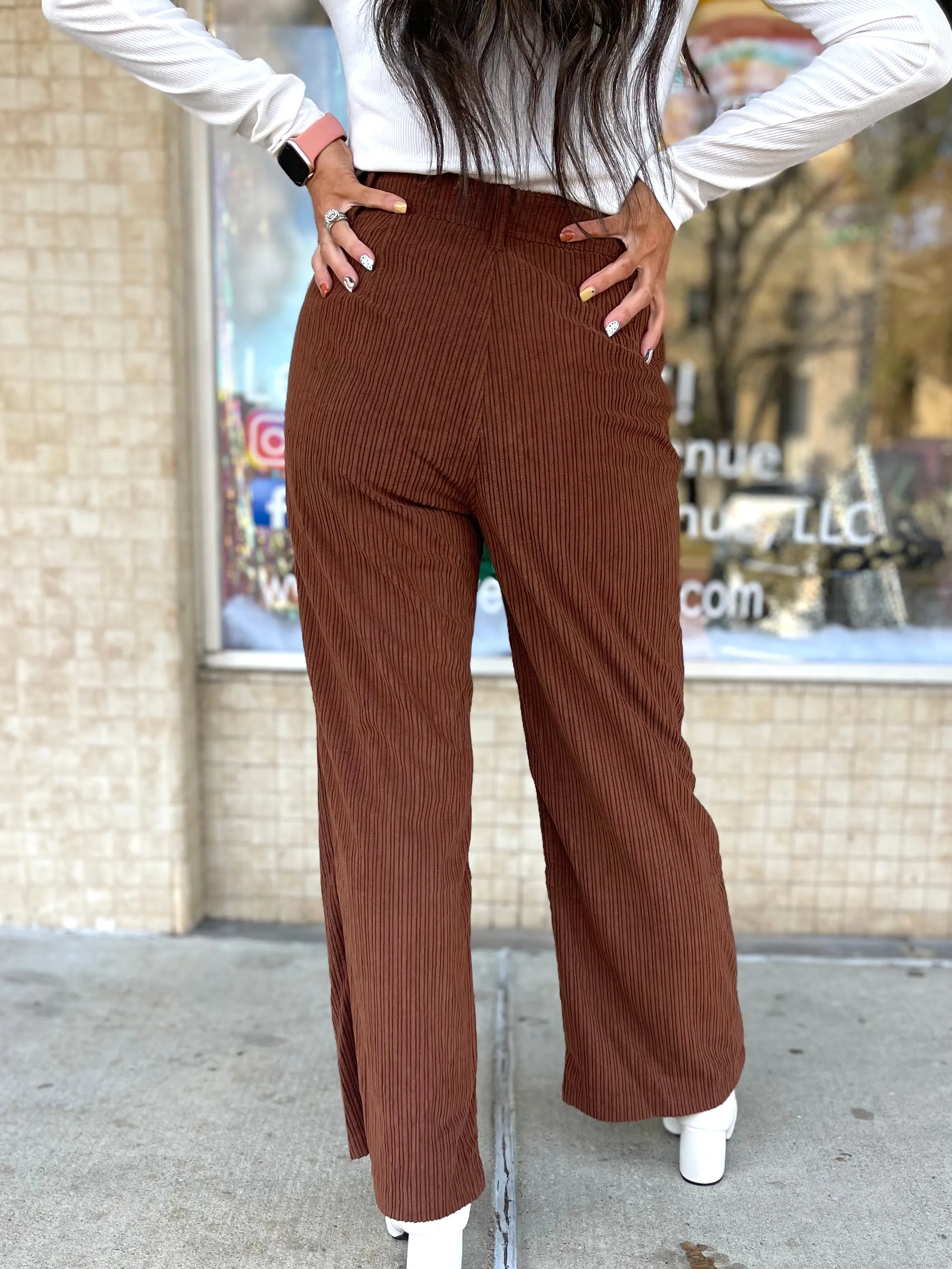 Corduroy Brown Wide Leg Pants