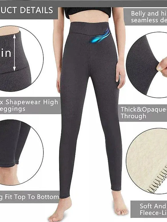 Cozy High Waist Fleece Leggings for Women - Perfect for Yoga and Casual Wear