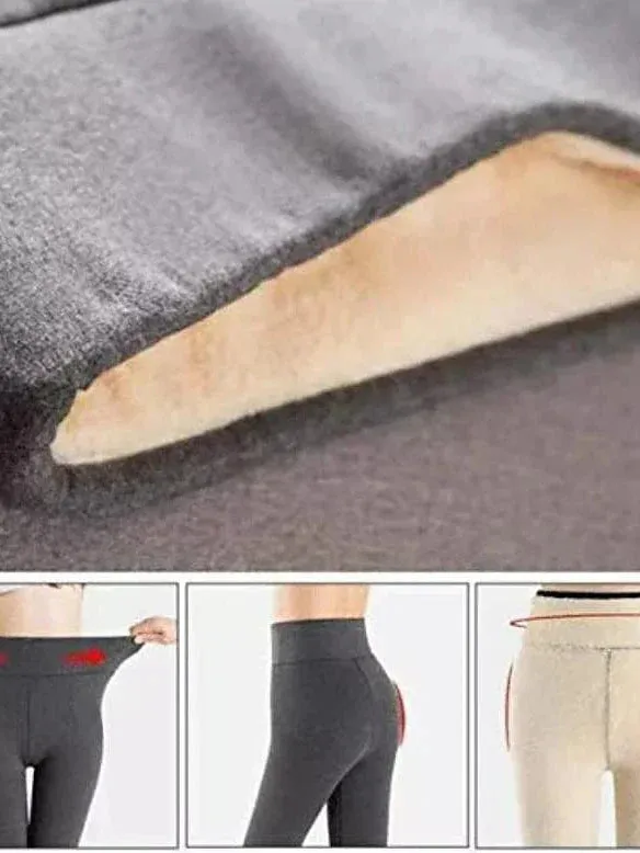 Cozy High Waist Fleece Leggings for Women - Perfect for Yoga and Casual Wear