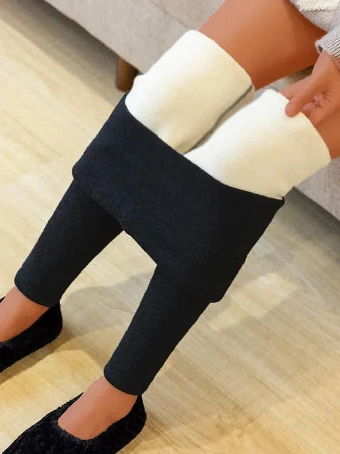 Cozy High Waist Fleece Leggings for Women - Perfect for Yoga and Casual Wear