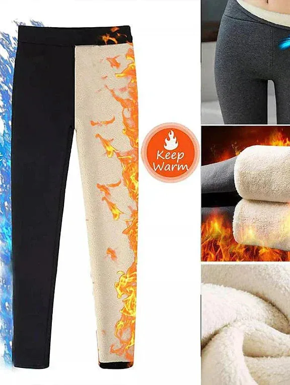 Cozy High Waist Fleece Leggings for Women - Perfect for Yoga and Casual Wear