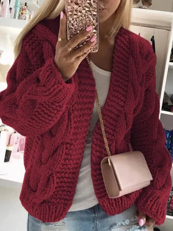 Cozy Hooded Knit Cardigan for Women