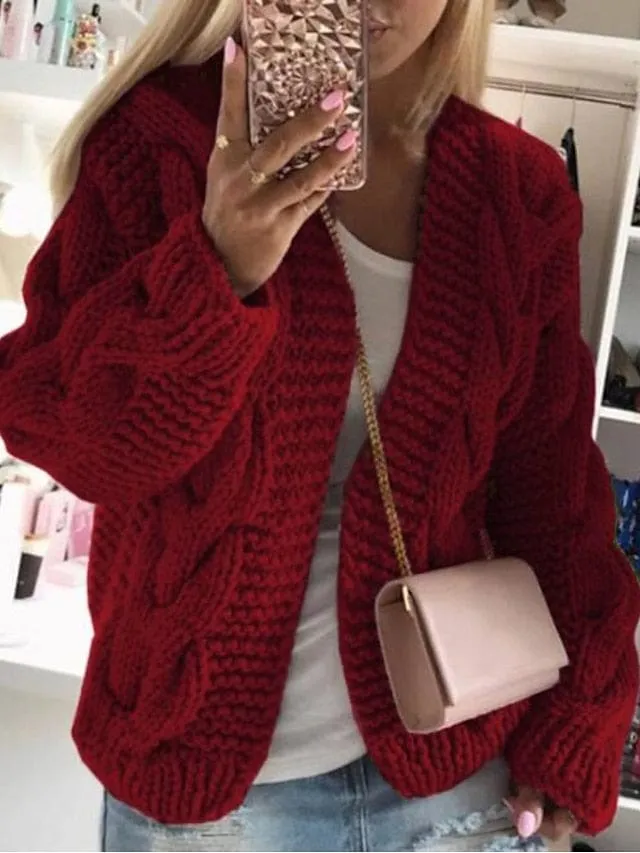 Cozy Hooded Knit Cardigan for Women