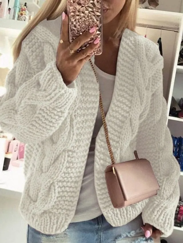 Cozy Hooded Knit Cardigan for Women