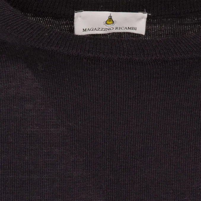 Crewneck Merino Wool Sweater Navy Blue