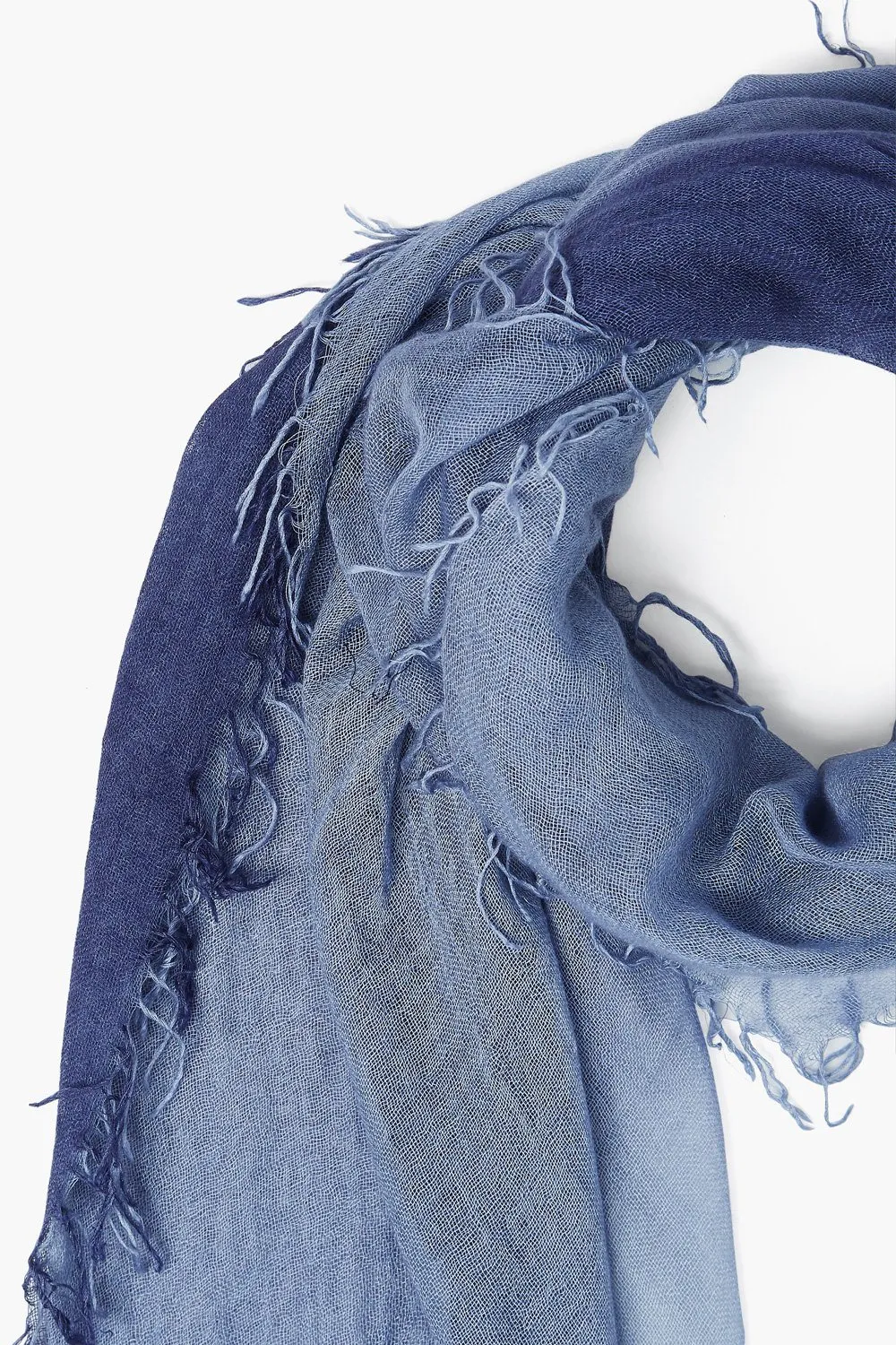 Crown Blue Tempest Cashmere Silk Scarf