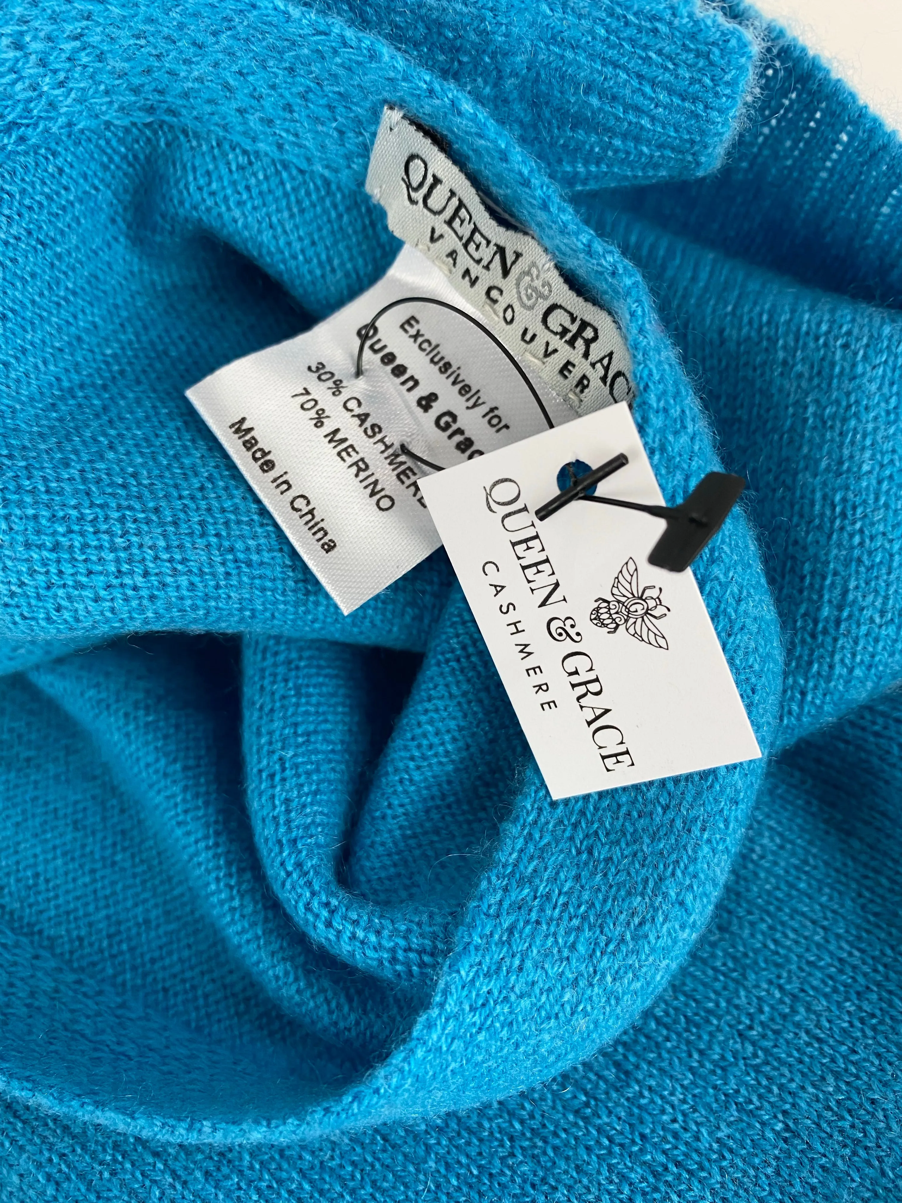 Cyan Cashmere Scarf 30/70