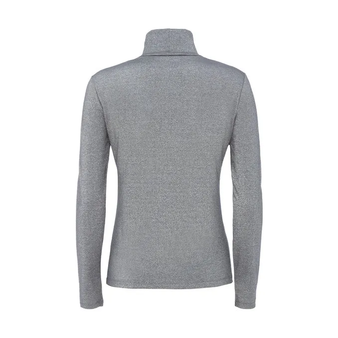 Dark Grey Lurex Turtleneck for Women - VEGGIA