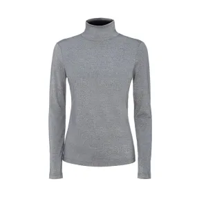 Dark Grey Lurex Turtleneck for Women - VEGGIA