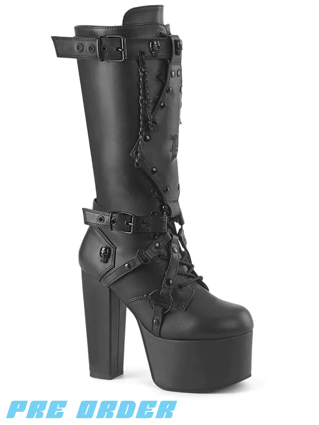 Demonia Torment-218 Boots - Black Synthetic Leather Pre Order