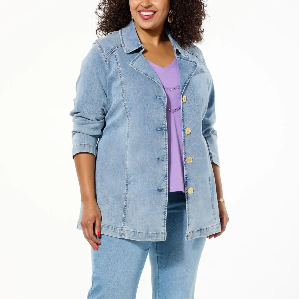      DG2 by Diane Gilman New Classic Stretch Denim City Jacket     