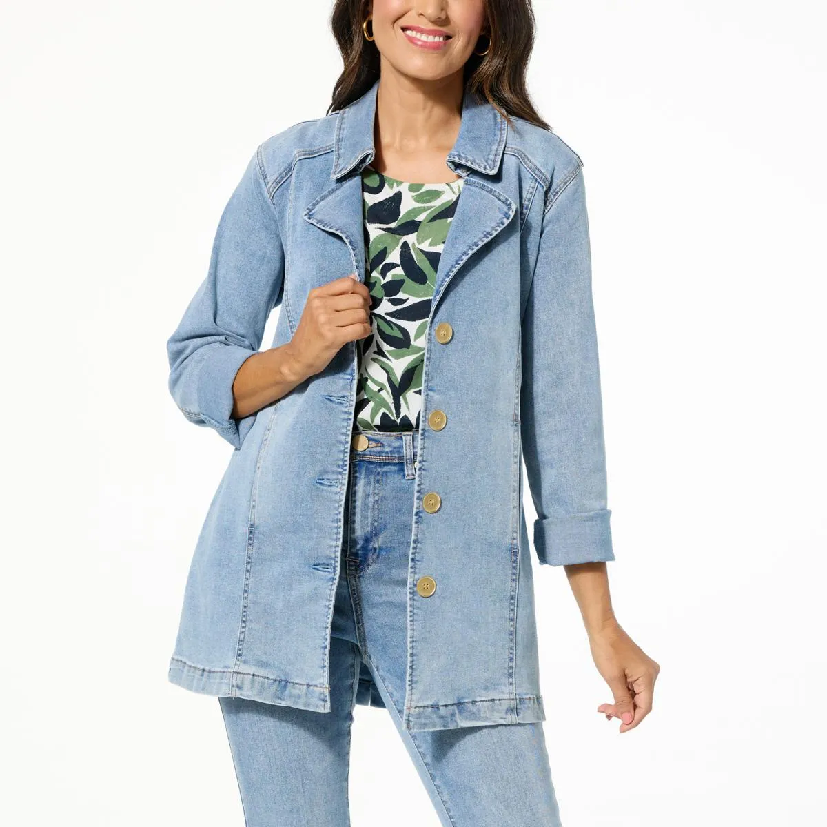      DG2 by Diane Gilman New Classic Stretch Denim City Jacket     