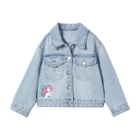 Disney Collection Little & Big Girls Denim The Little Mermaid Ariel Lightweight Jacket