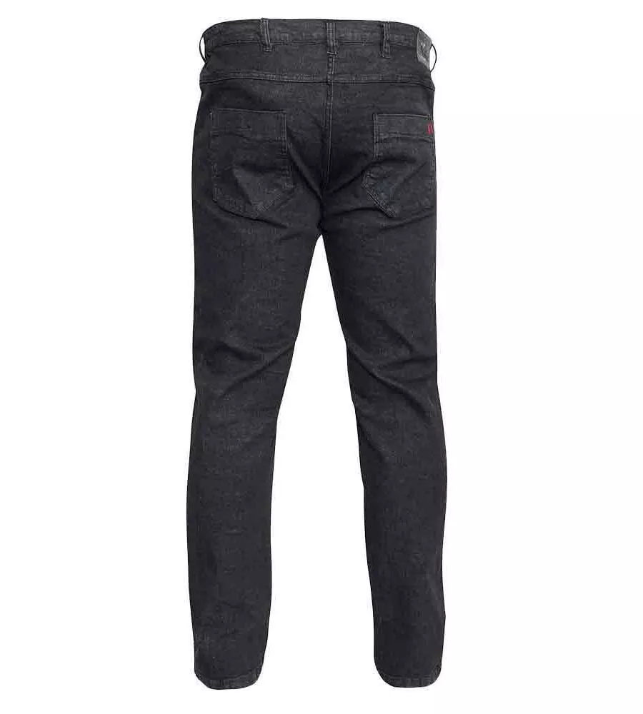 Duke London Big Mens Black Comfort Fit Stretch Jeans With Elasticated Waist (BALFOUR)