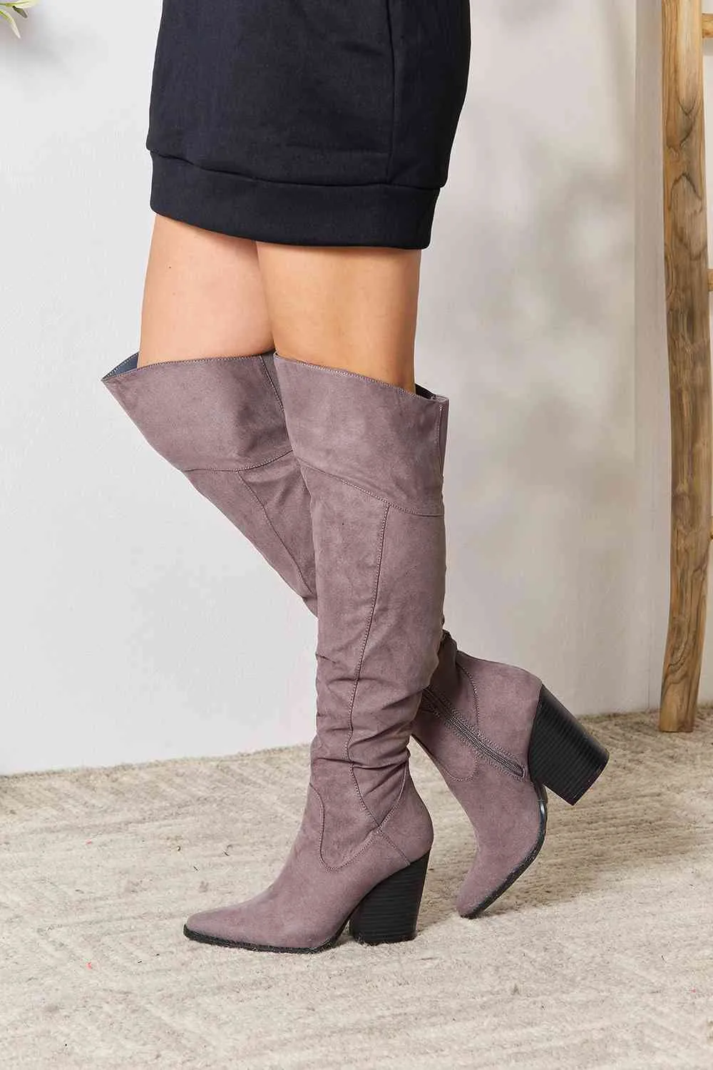 East Lion Corporation Block Heel Knee High Boots