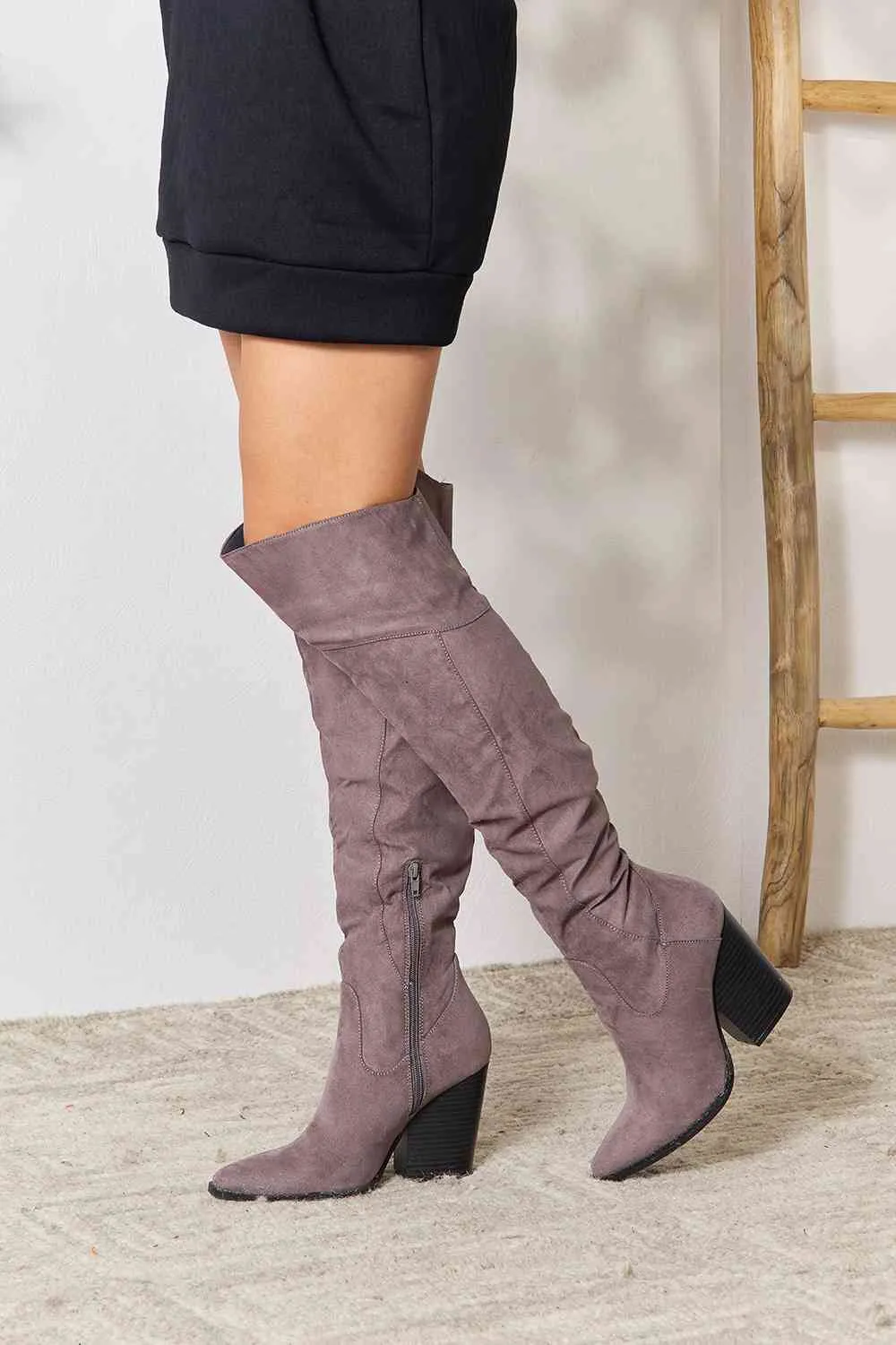 East Lion Corporation Block Heel Knee High Boots